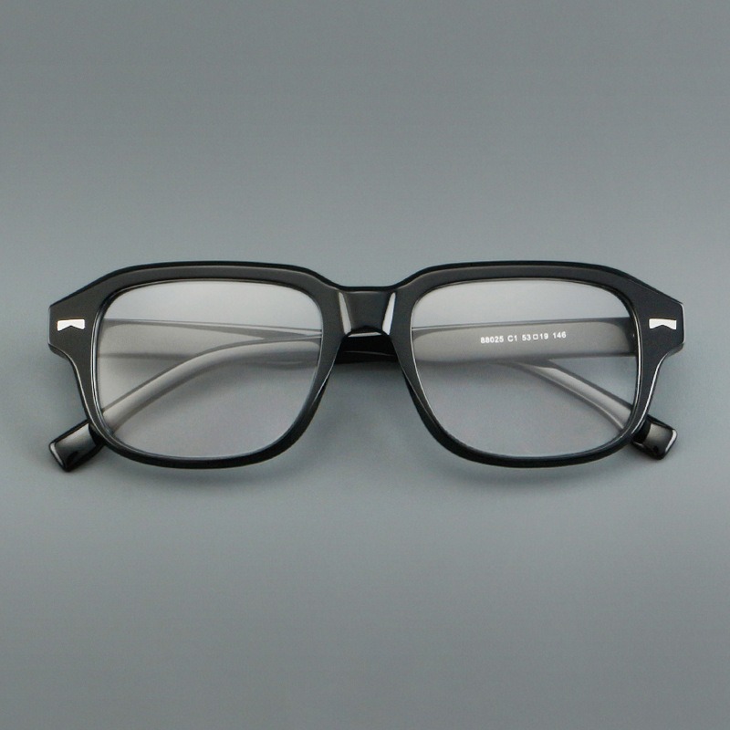 アセテート光学メガネフレーム男性女性黒スクエア眼鏡ファッショ - Men'S Fashion Non Prescription Glasses のレビューと価格