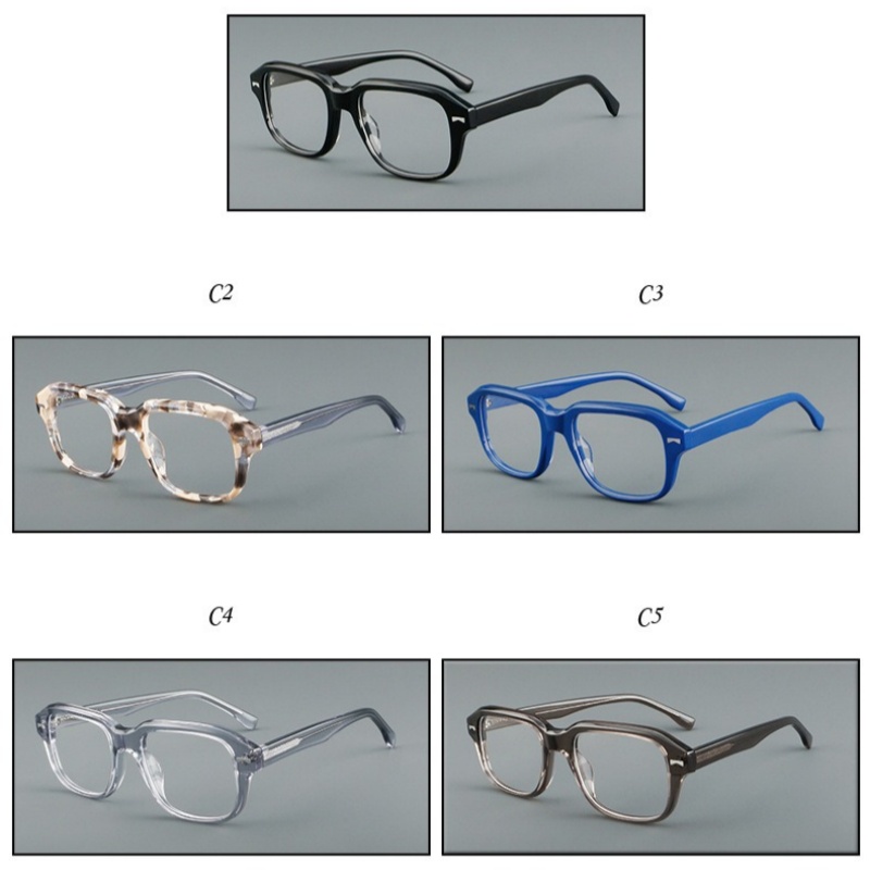 アセテート光学メガネフレーム男性女性黒スクエア眼鏡ファッショ - Men'S Fashion Non Prescription Glasses のレビューと価格