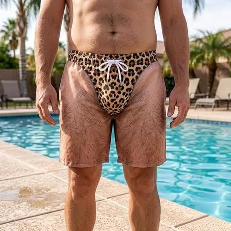 メンズ 面白い ダサい スイムトランクス ノベルティ レオパ - Swim Trunk Shorts のレビューと価格