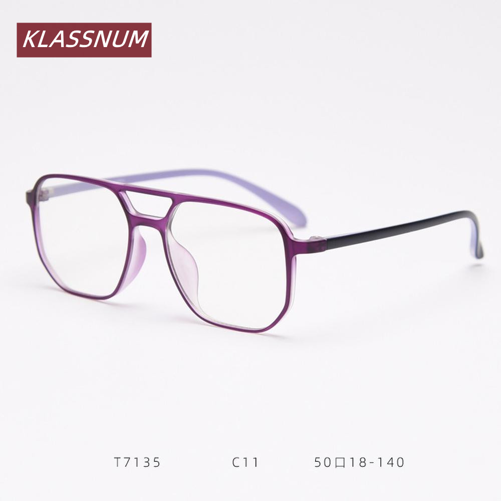 KLASSNUM ダブルブリッジスクエア眼鏡フレーム男性女性 - Men'S Fashion Non Prescription Glasses のレビューと価格