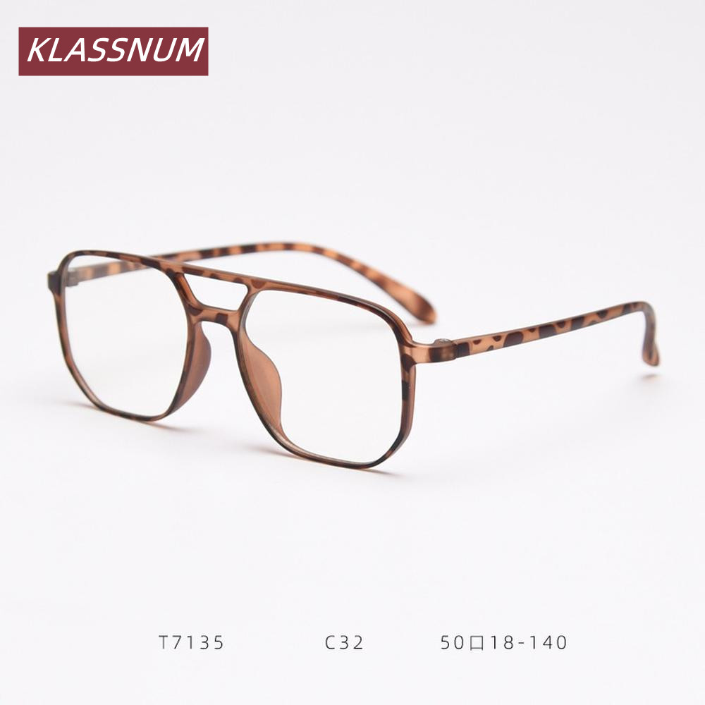 KLASSNUM ダブルブリッジスクエア眼鏡フレーム男性女性 - Men'S Fashion Non Prescription Glasses のレビューと価格