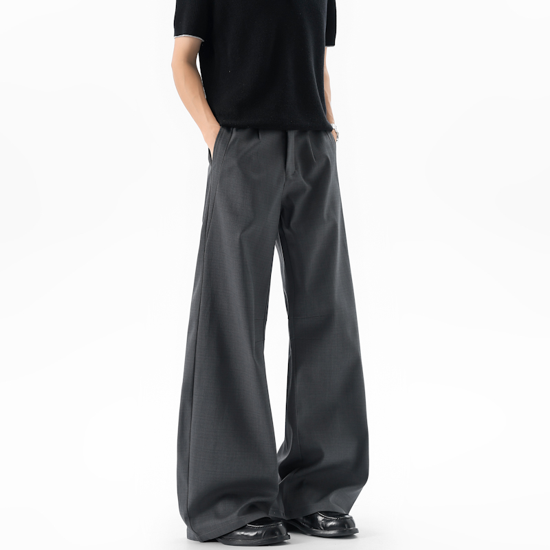 カーキヴィンテージプリーツメンズスーツパンツルーズストレート - Men'S Fashion Khaki Pants のレビューと価格