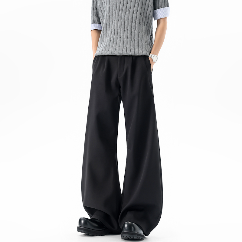カーキヴィンテージプリーツメンズスーツパンツルーズストレート - Men'S Fashion Khaki Pants のレビューと価格