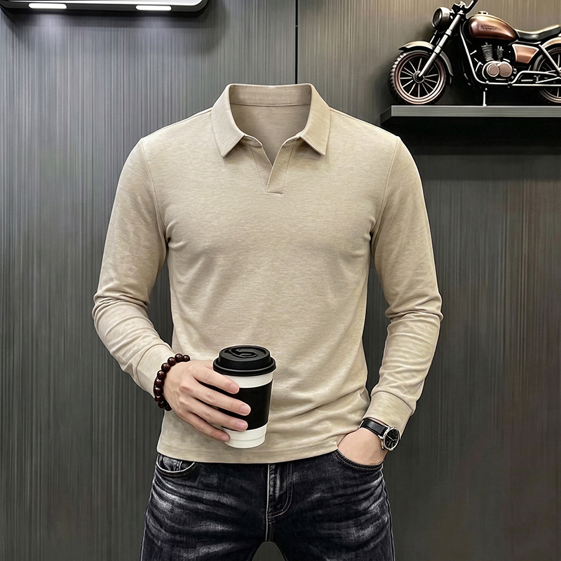 メンズビジネスカジュアル長袖Tシャツ春秋快適通気性作業服トッ - Men'S Fashion 2025 のレビューと価格