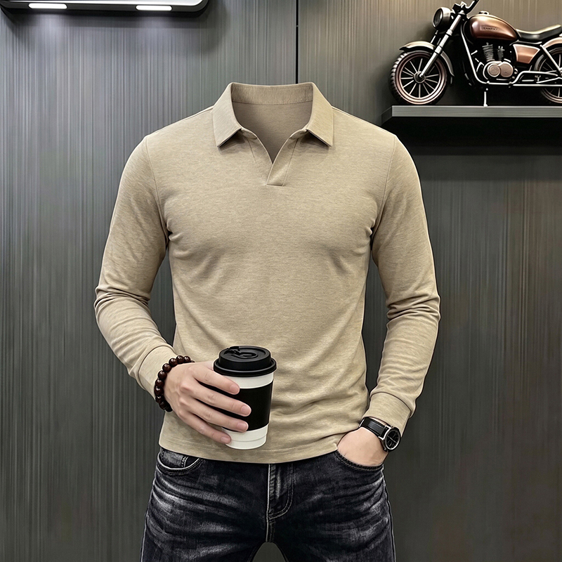メンズビジネスカジュアル長袖Tシャツ春秋快適通気性作業服トッ - Men'S Fashion 2025 のレビューと価格