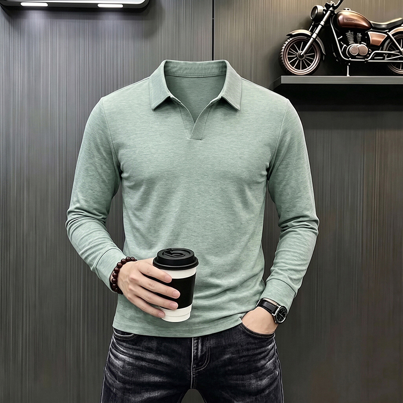 メンズビジネスカジュアル長袖Tシャツ春秋快適通気性作業服トッ - Men'S Fashion 2025 のレビューと価格