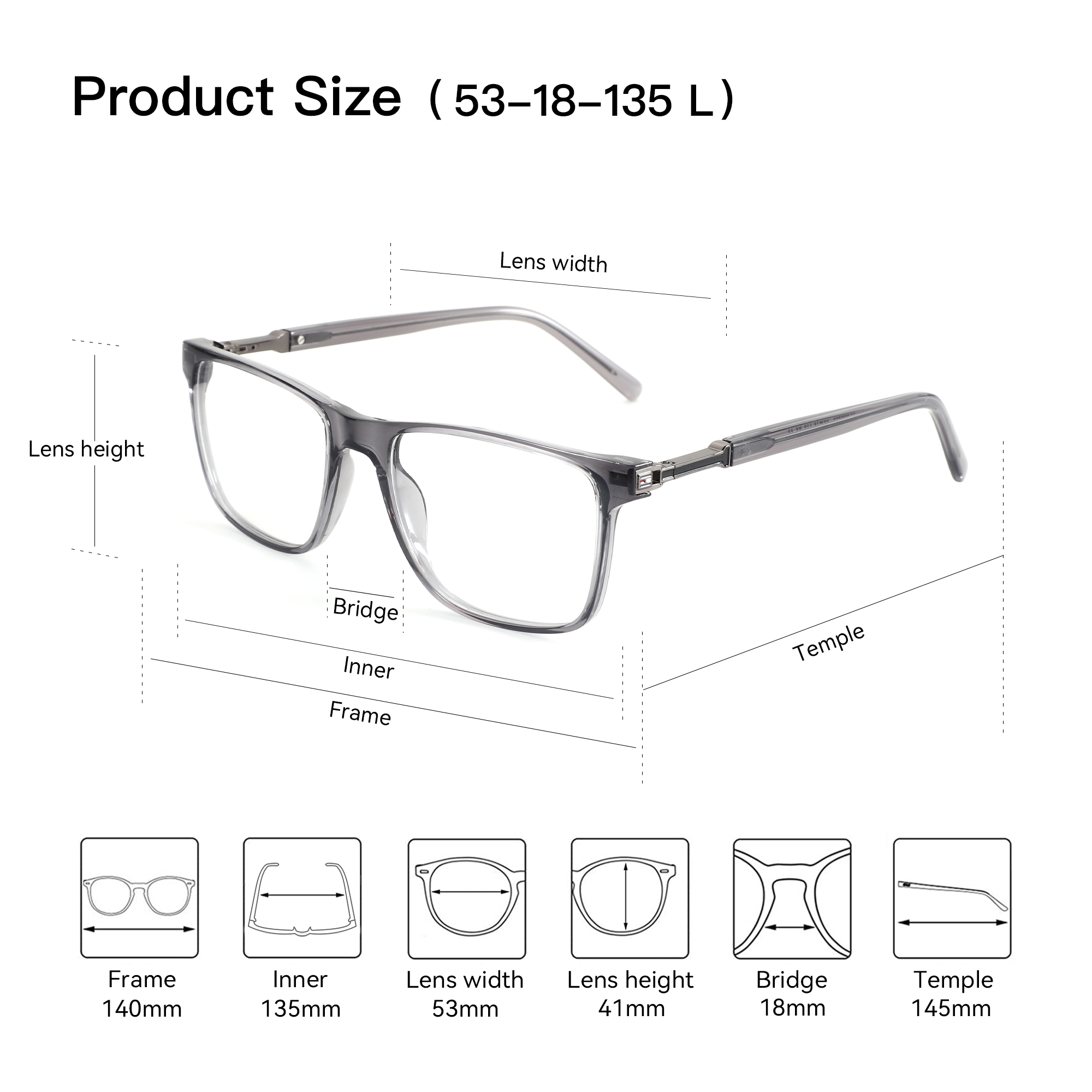 BLUEMOKY ファッションアセテートメンズメガネフレーム - Men'S Fashion Non Prescription Glasses のレビューと価格