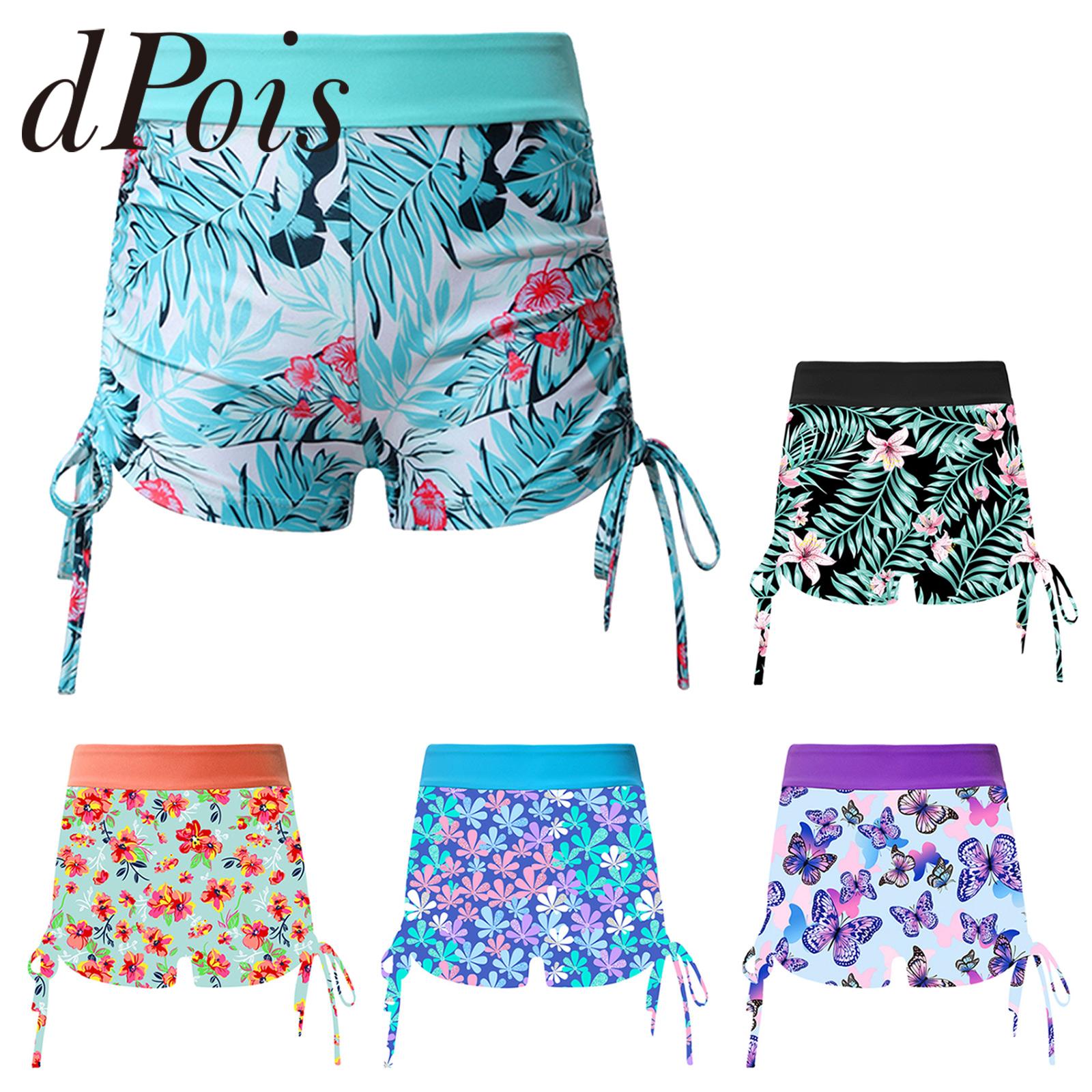 水泳パンツキッズガールズプリントスイムショーツサイド巾着ボー - Swim Trunk Shorts のレビューと価格