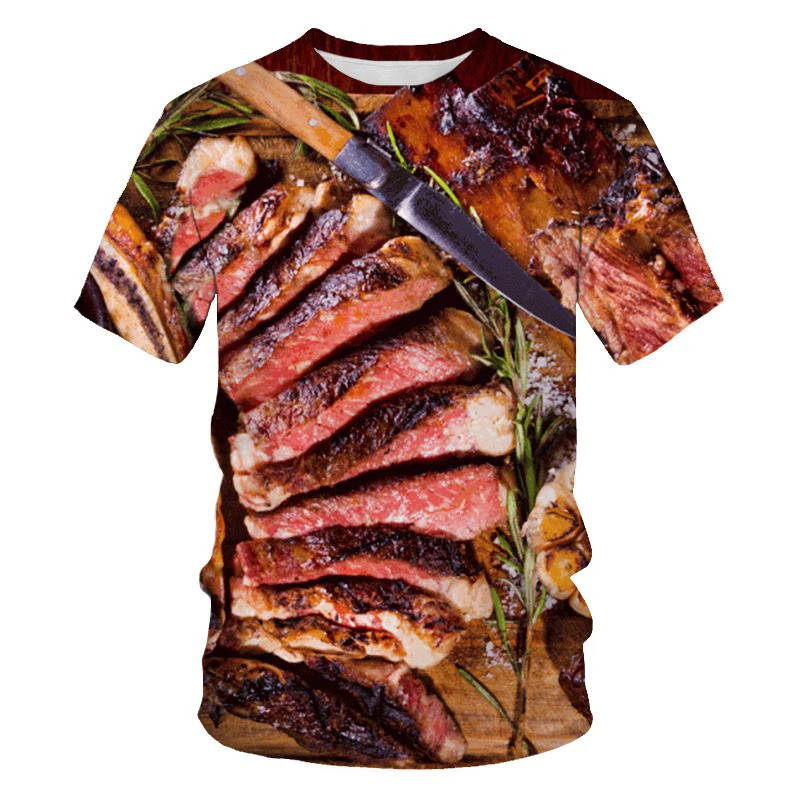 面白い目玉焼き3DプリントTシャツ 食品 ハンバーガー ポテ - Men'S Fashion Hamburg のレビューと価格