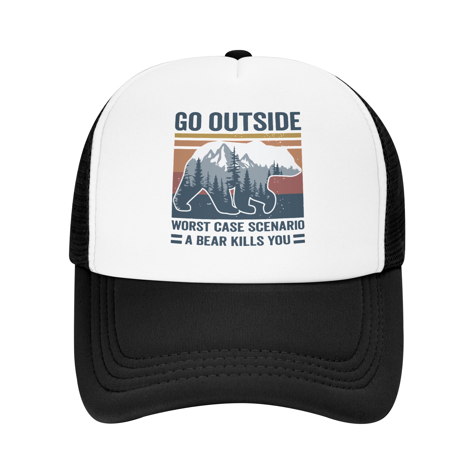 外に出て行こう 悪候の最悪の状況の場合、クマがあなたを殺す可 - Trucker Hat Cap のレビューと価格